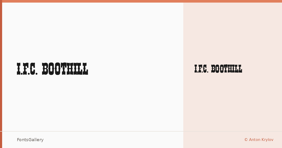 I.F.C. BOOTHILL font family banner
