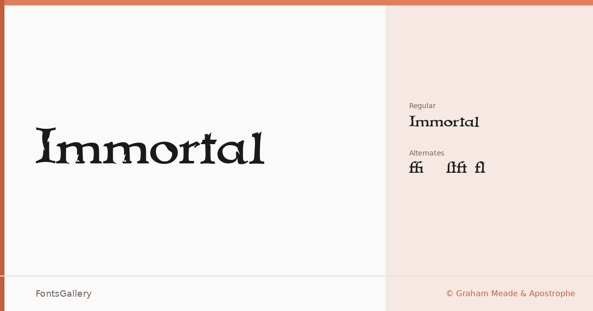 Immortal font family banner
