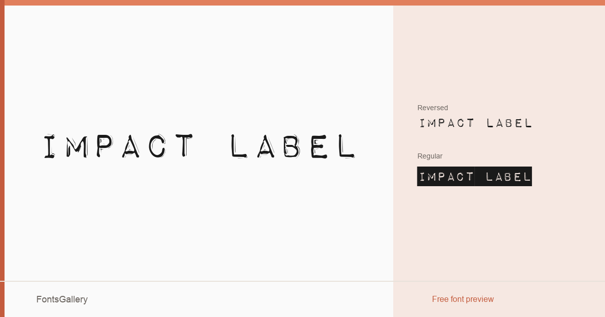 Impact Label font family banner