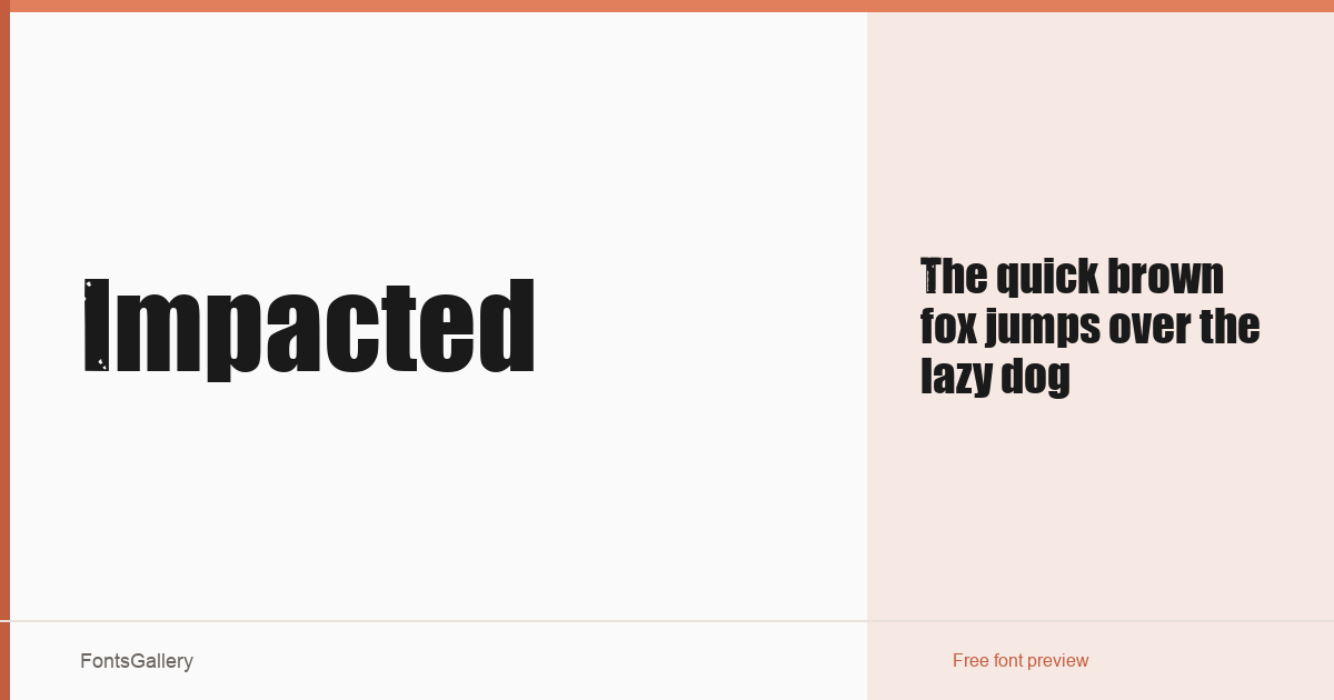 Impacted font family banner