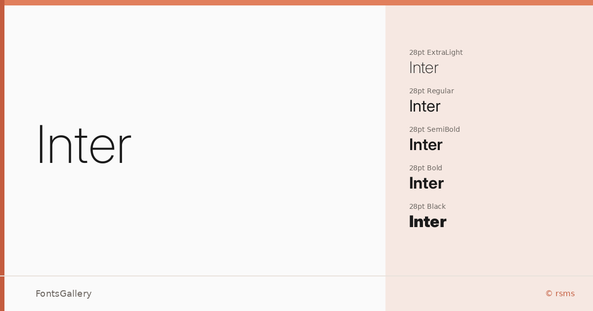 Inter font family banner