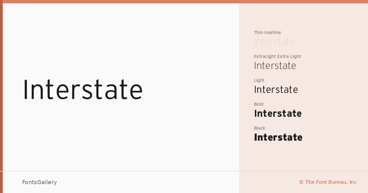 Interstate font family banner
