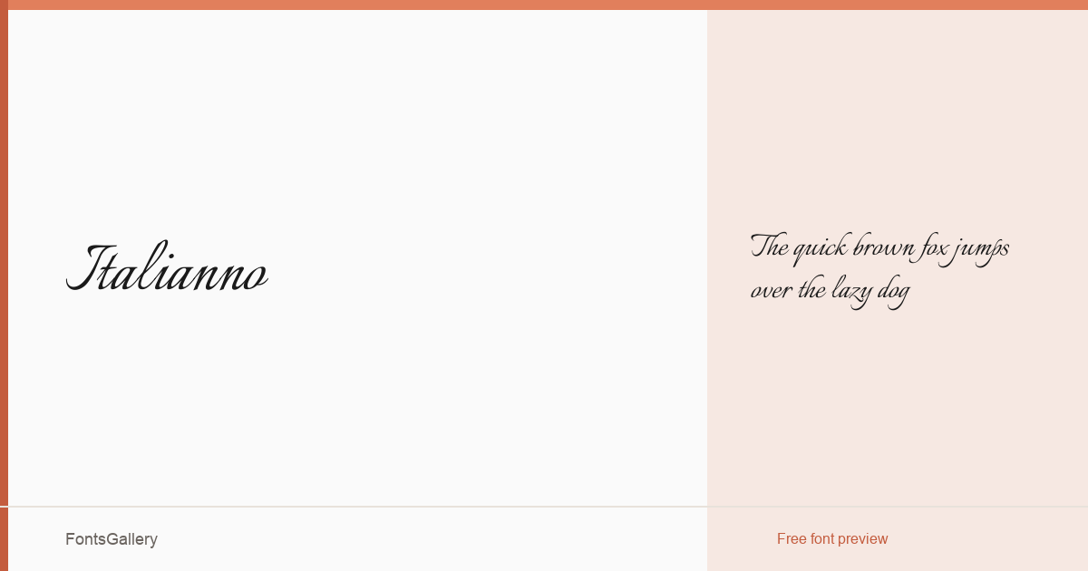 Italianno font family banner