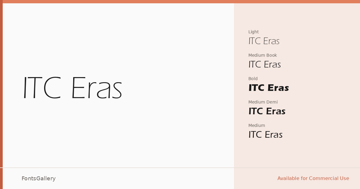 ITC Eras font family banner