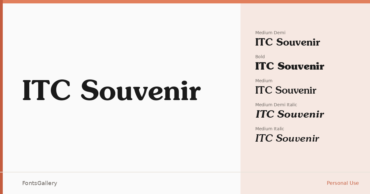 ITC Souvenir font family banner