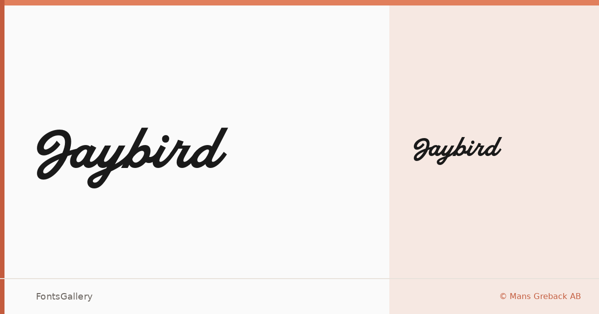 Jaybird font family banner