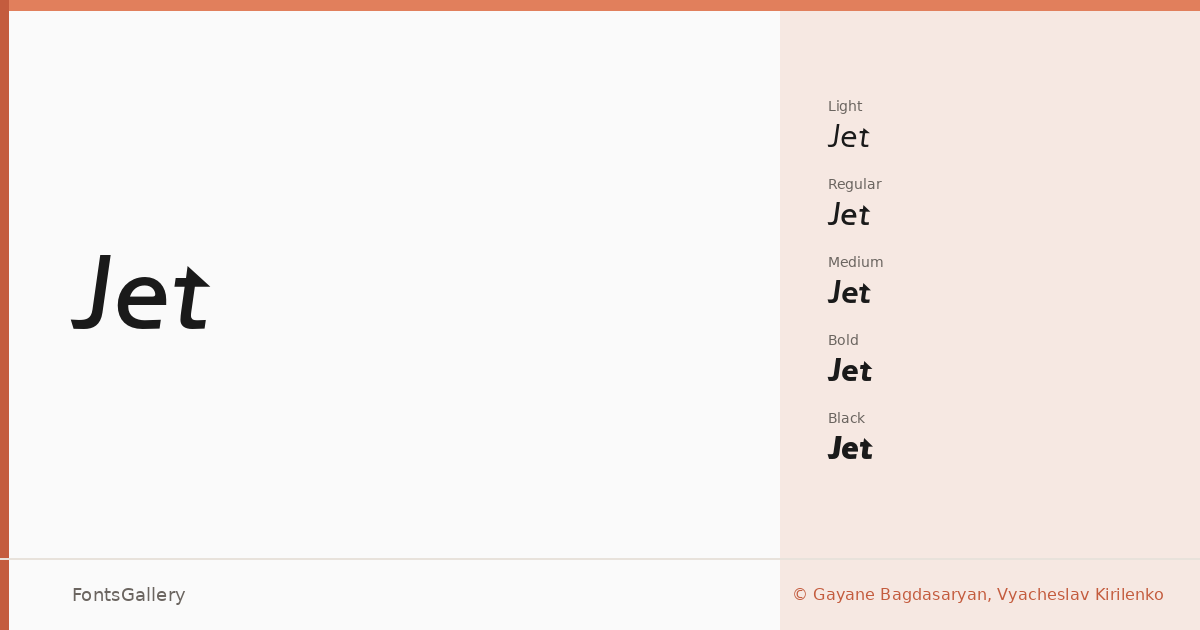Jet font family banner