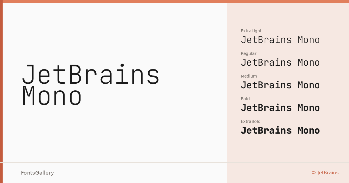 JetBrains Mono font family banner