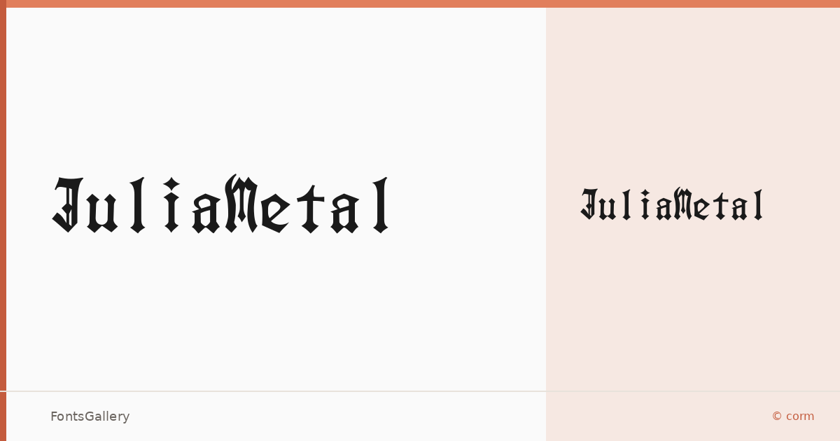 JuliaMetal font family banner