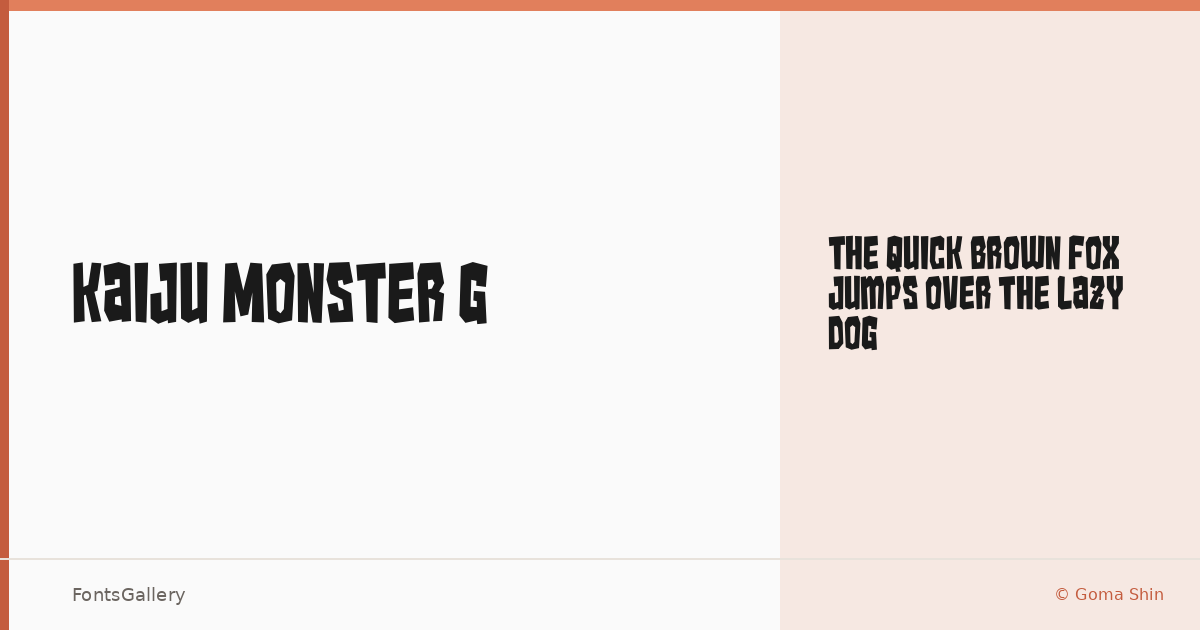 Kaiju Monster G font family banner