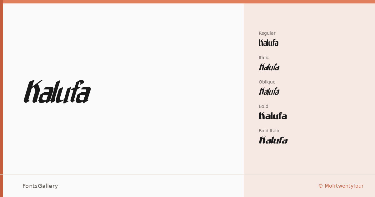Kalufa font family banner