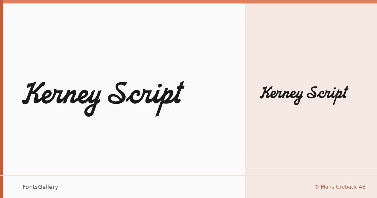 Kerney Script font family banner