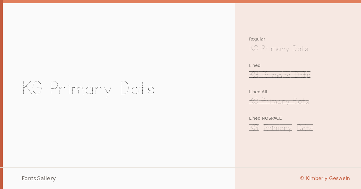 KG Primary Dots font family banner