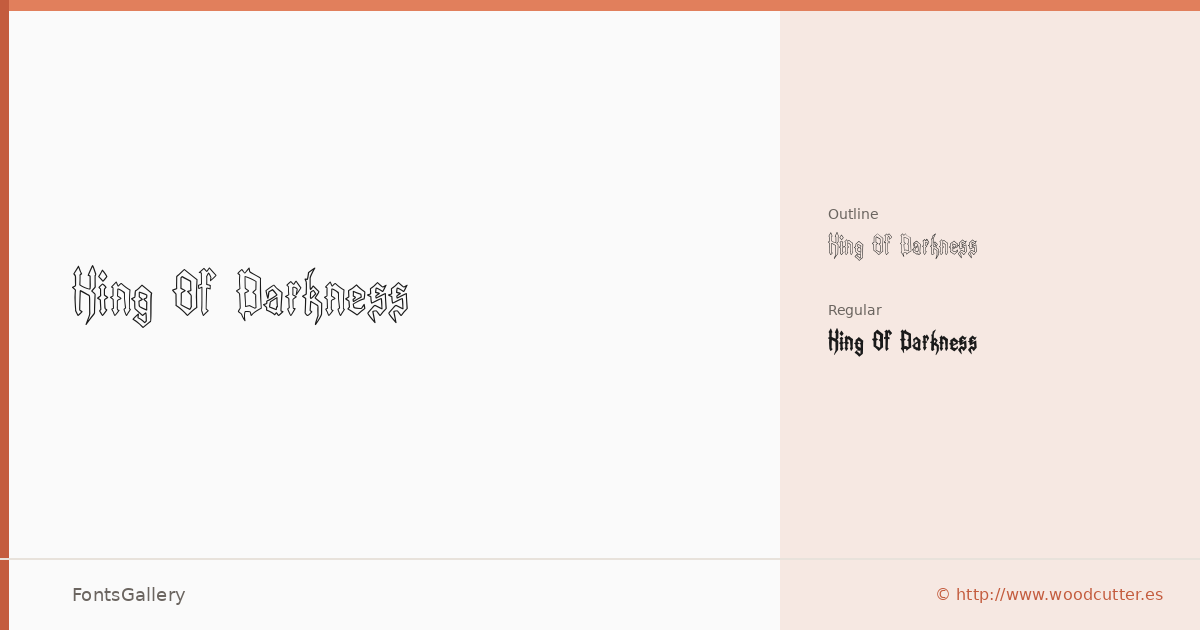 King Of Darkness font family banner