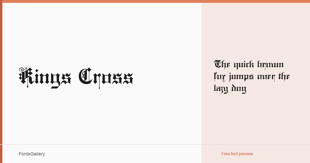 Kings Cross font family banner