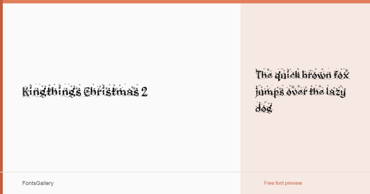 Kingthings Christmas 2 font family banner