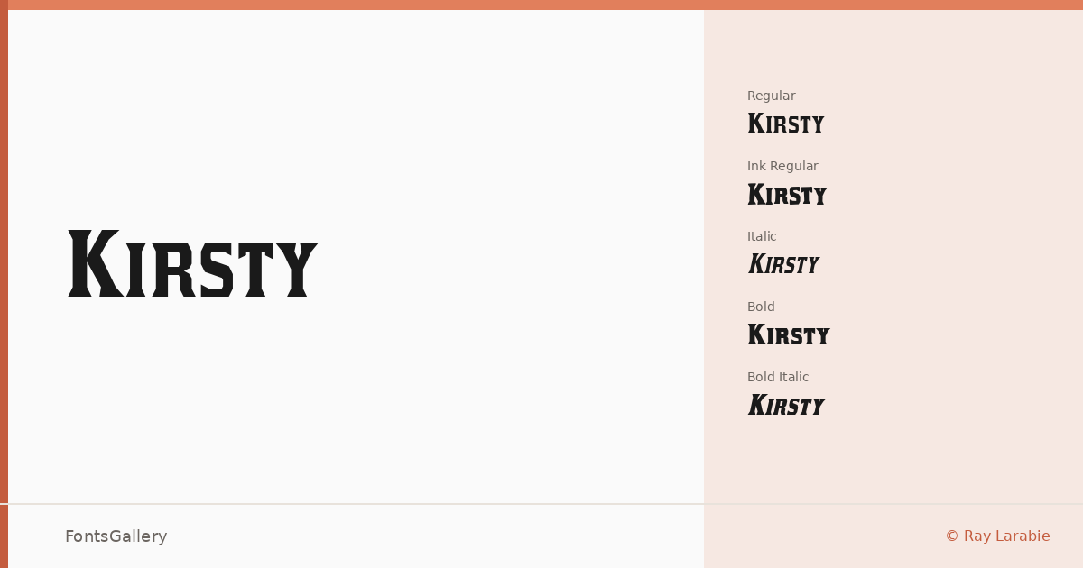 Kirsty font family banner