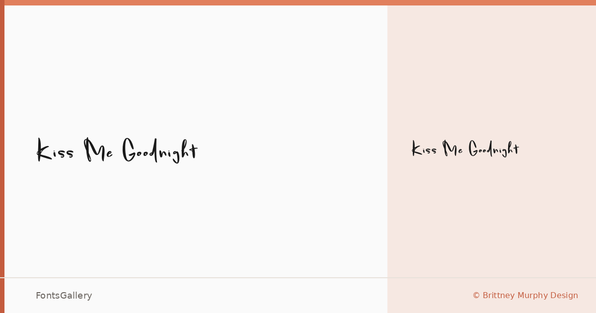 Kiss Me Goodnight font family banner