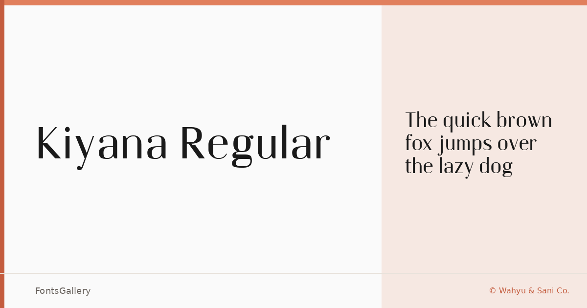 Kiyana Regular font family banner