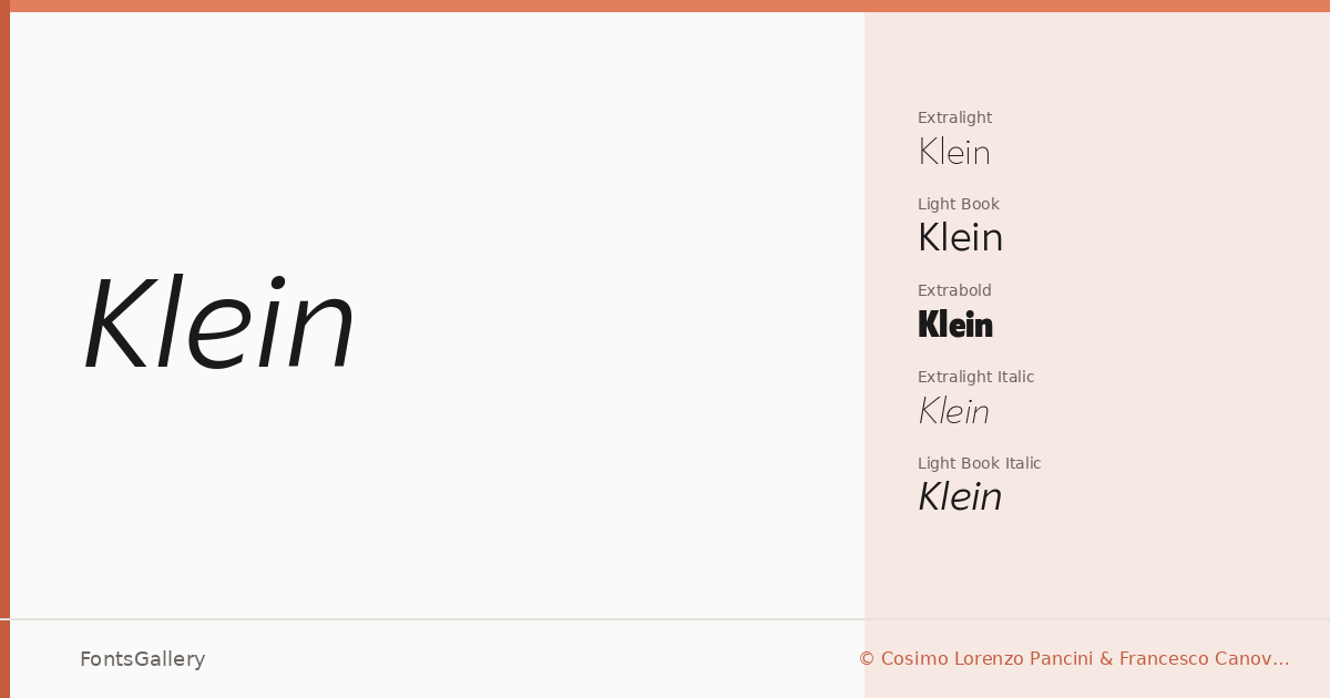 Klein font family banner