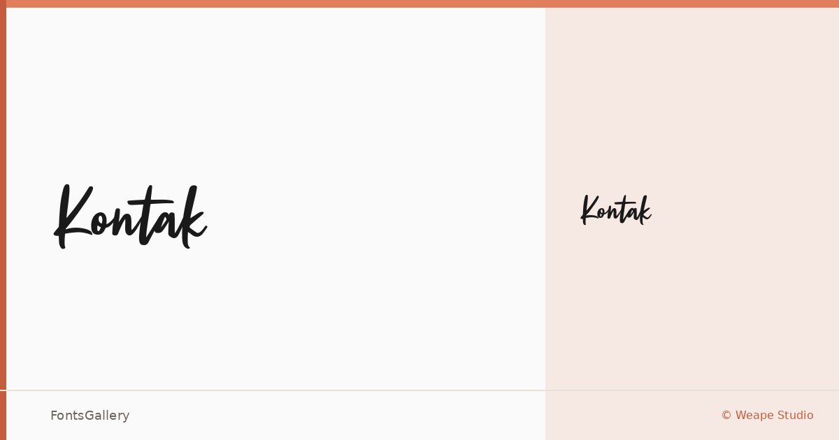 Kontak font family banner