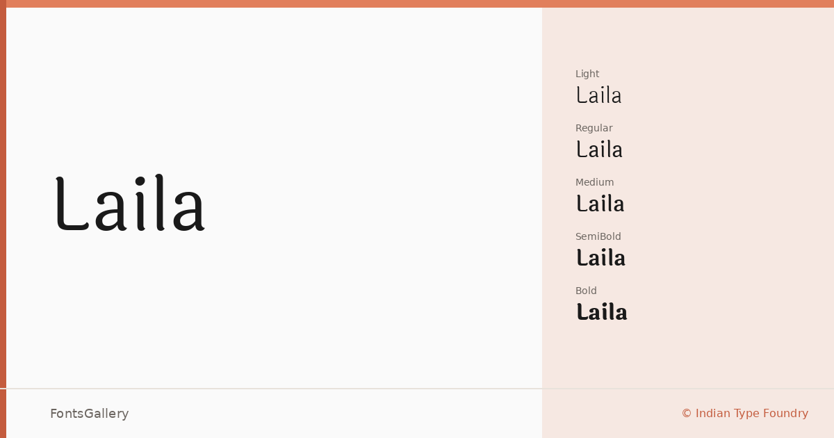 Laila font family banner