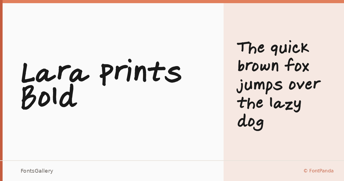 Lara Prints Bold font family banner