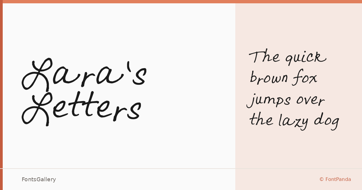 Lara's Letters font family banner
