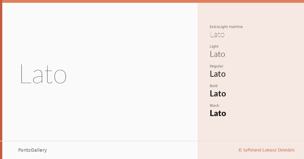 Lato font family banner