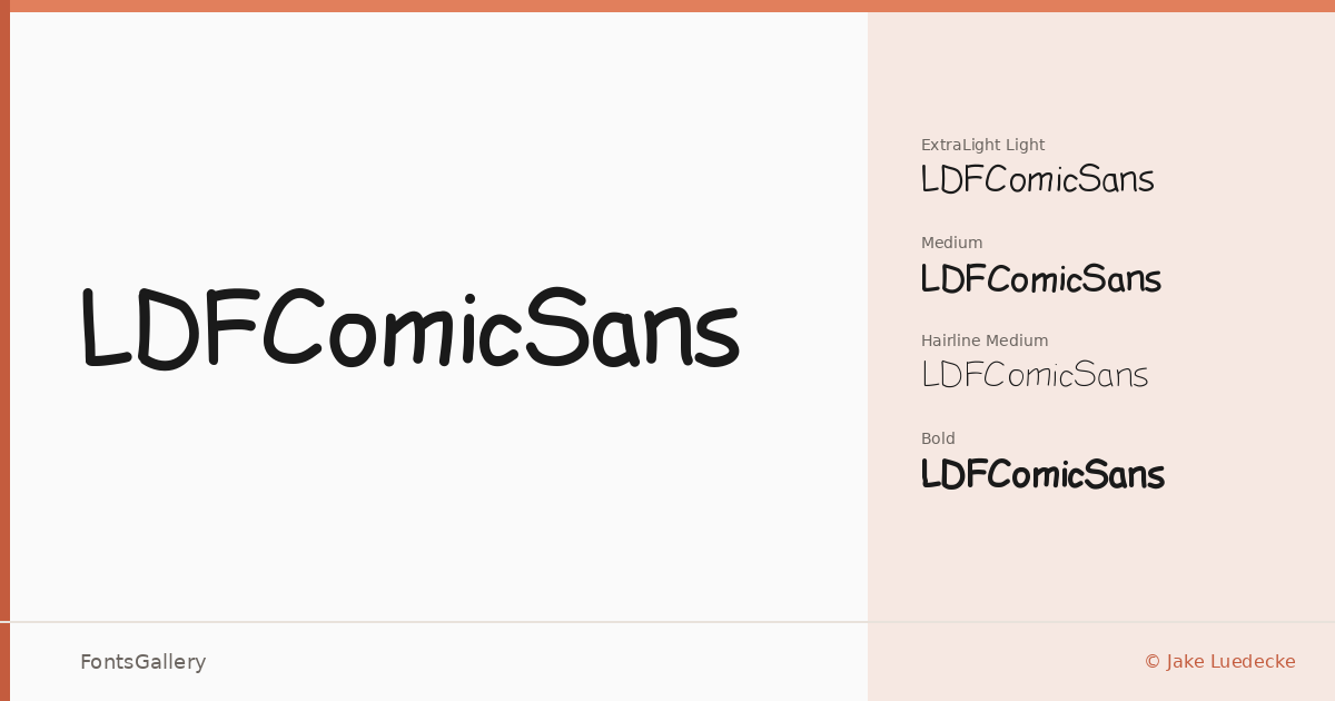 LDFComicSans font family banner