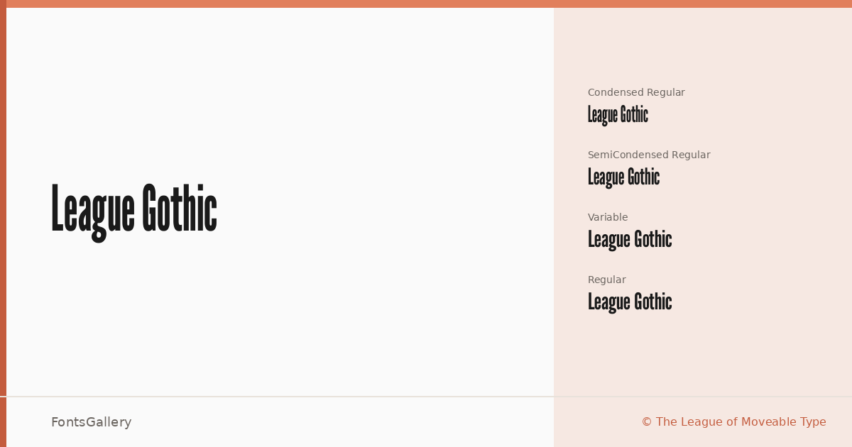 League Gothic font family banner
