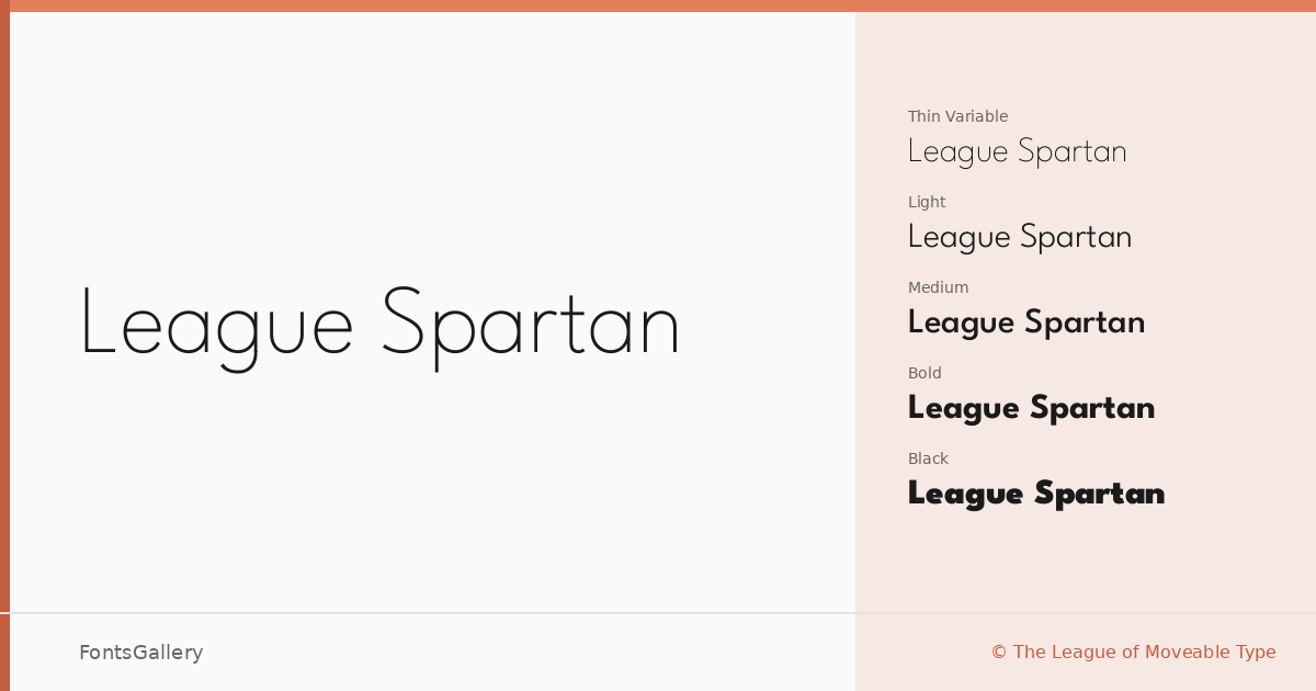 League Spartan font family banner