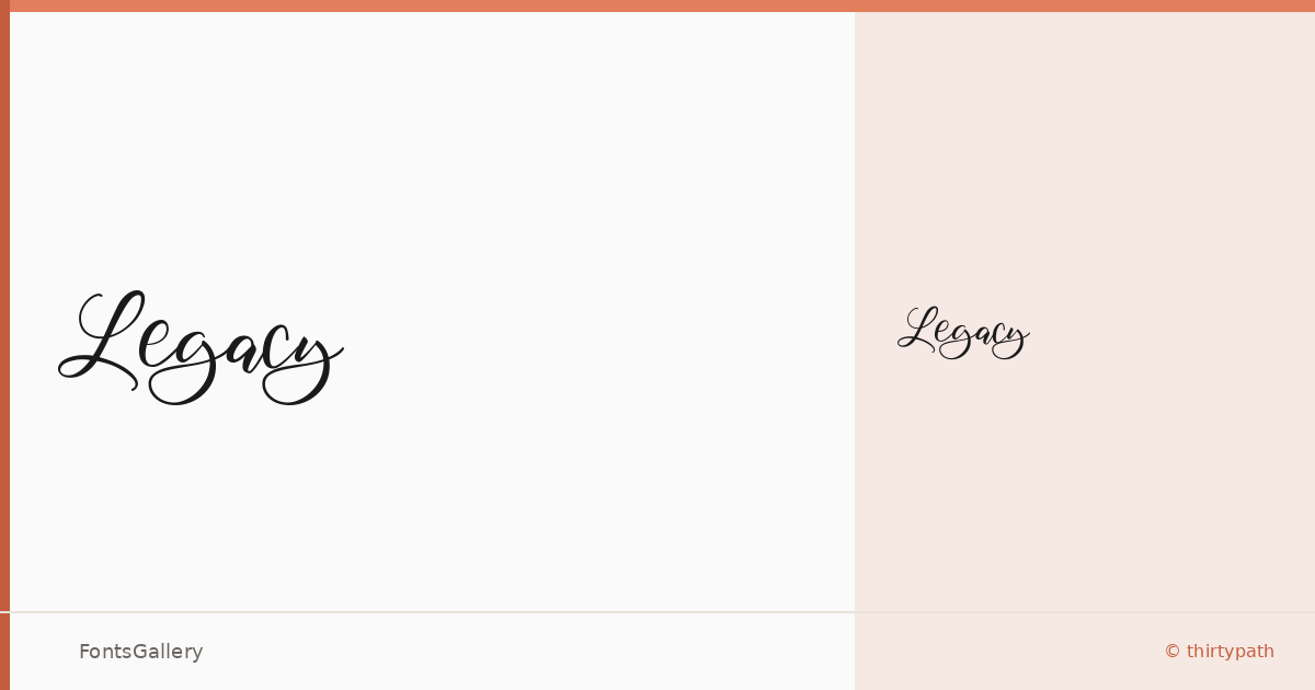 Legacy font family banner