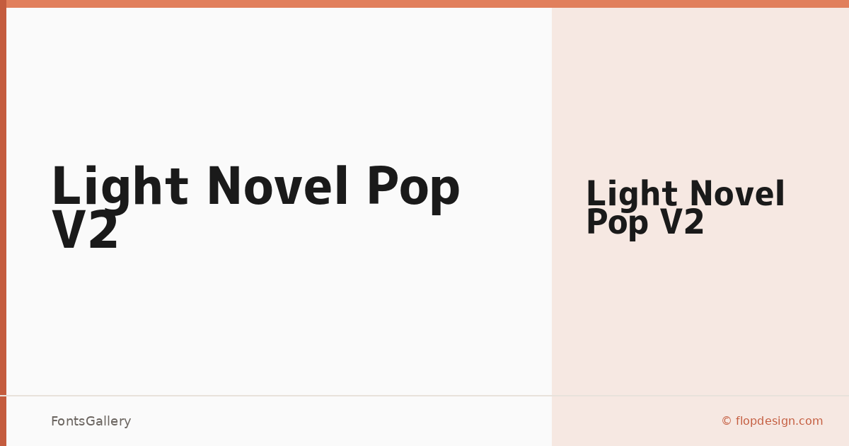 Light Novel Pop V2 font family banner