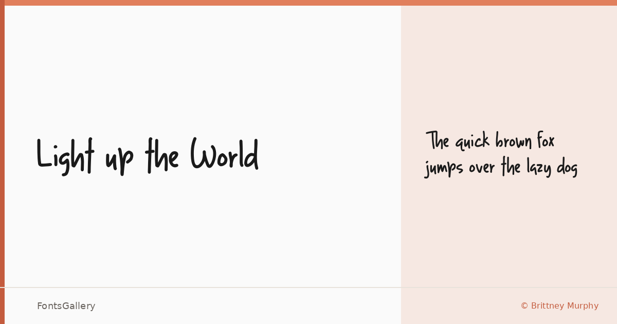 Light up the World font family banner