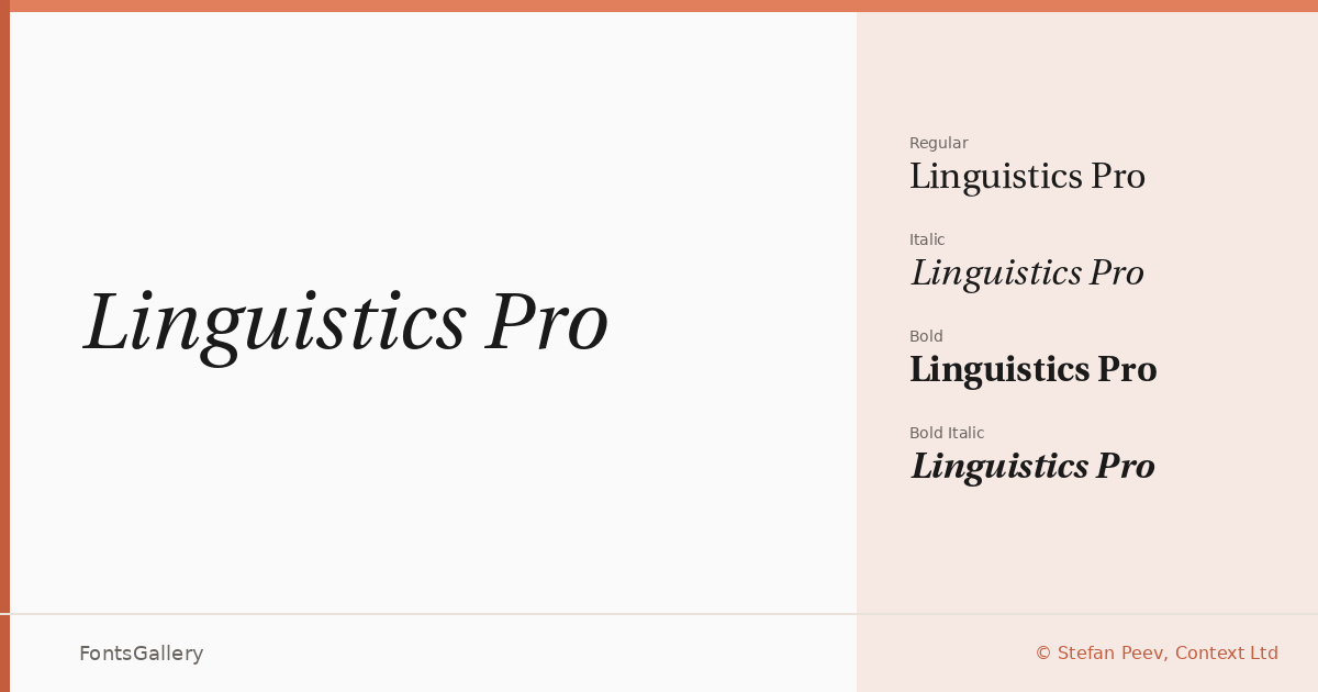 Linguistics Pro font family banner