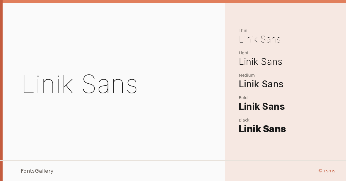 Linik Sans font family banner