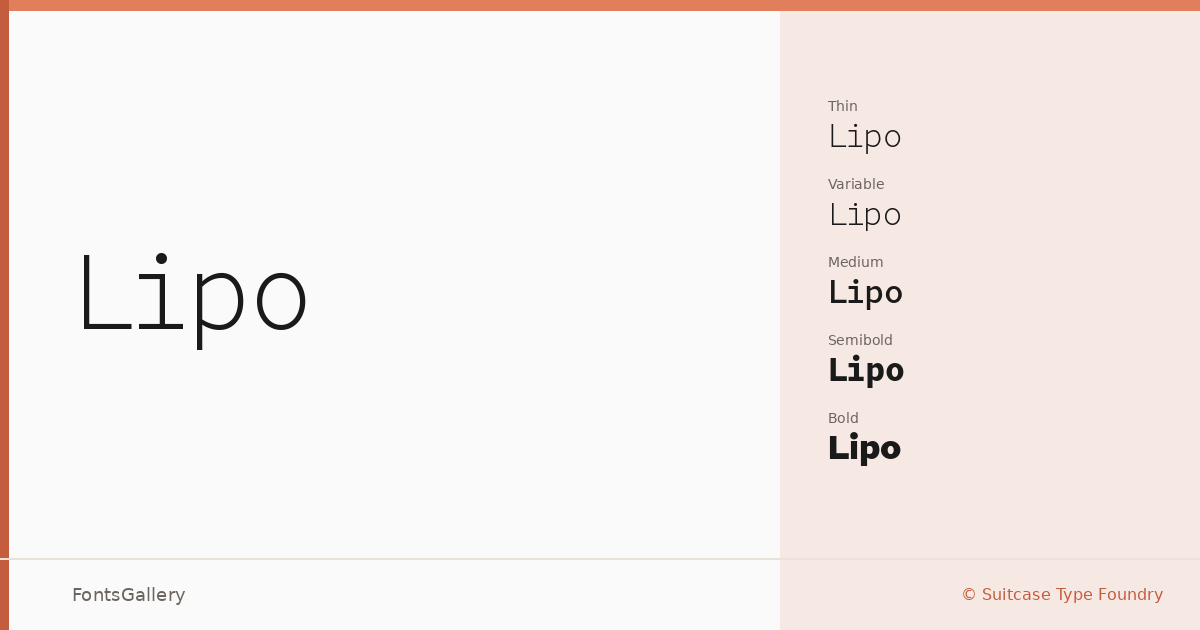 Lipo font family banner