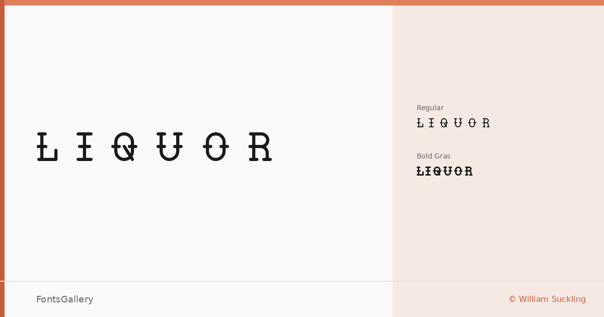 LIQUOR font family banner