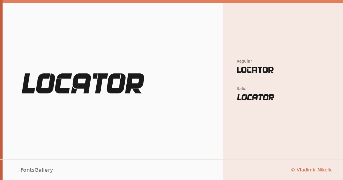 Locator font family banner