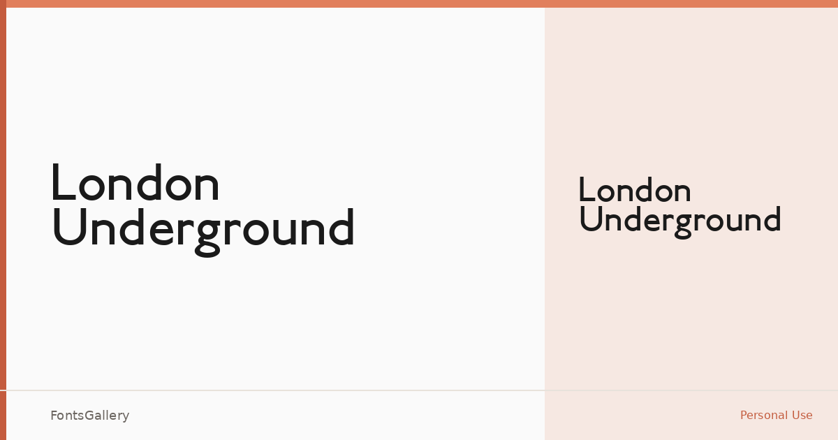 London Underground font family banner