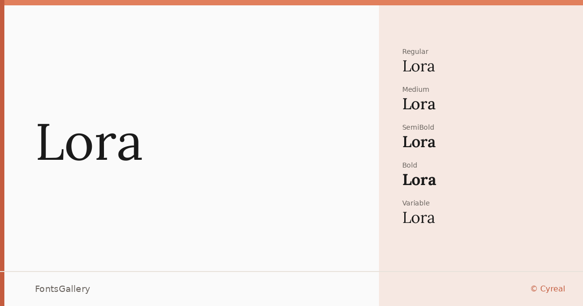 Lora font family banner
