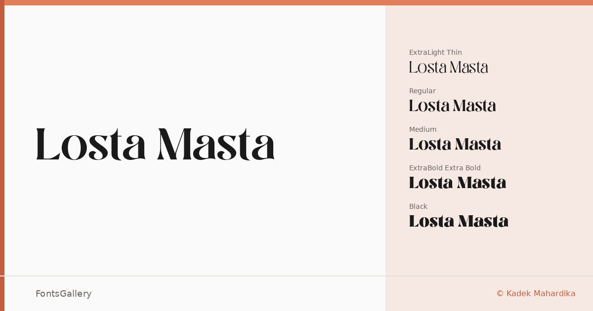 Losta Masta font family banner