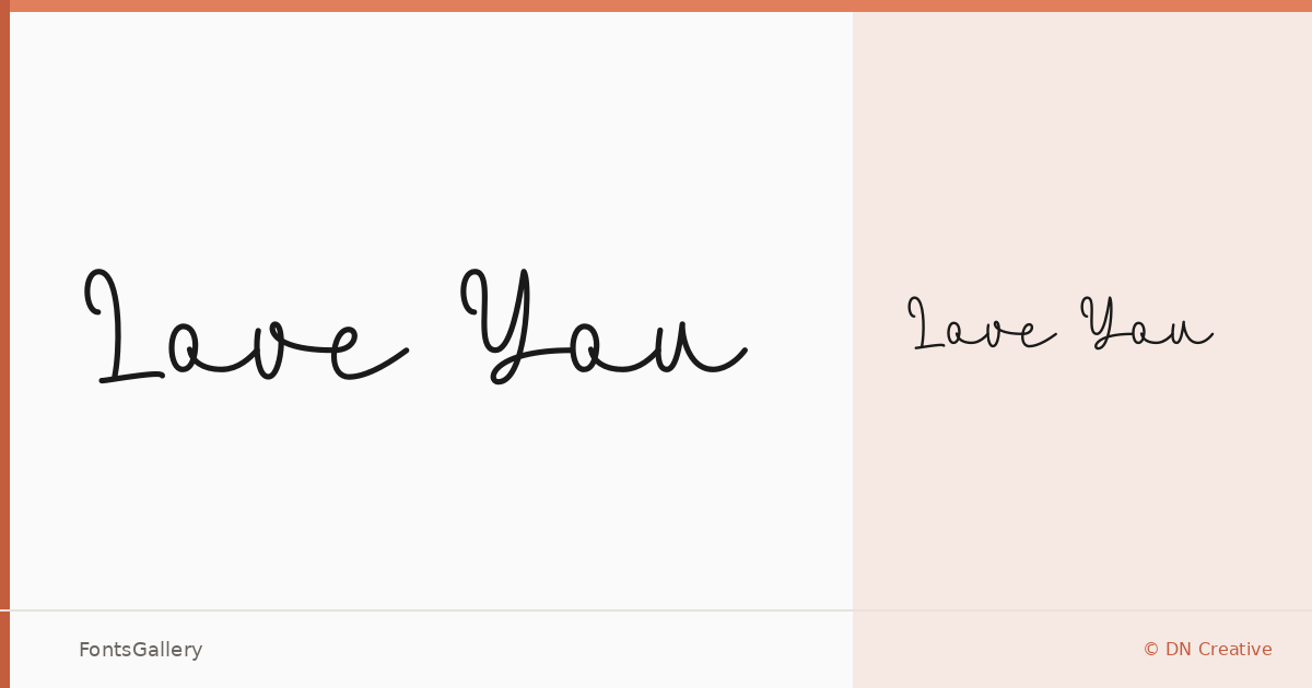Love You font family banner