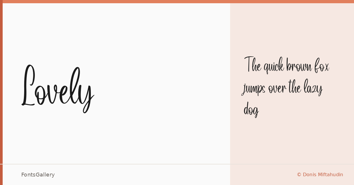 Lovely font family banner