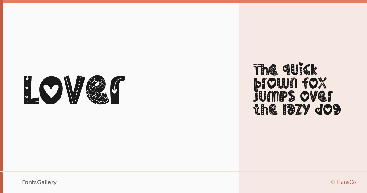 Lover font family banner