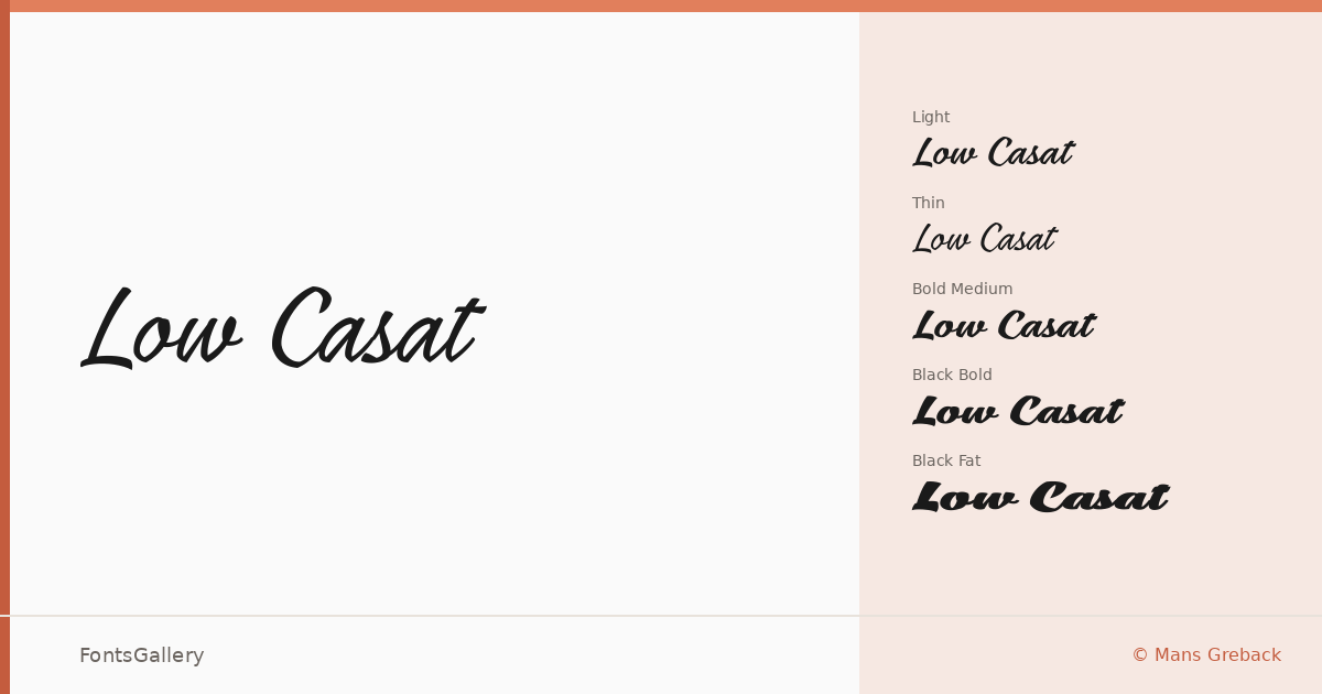 Low Casat font family banner