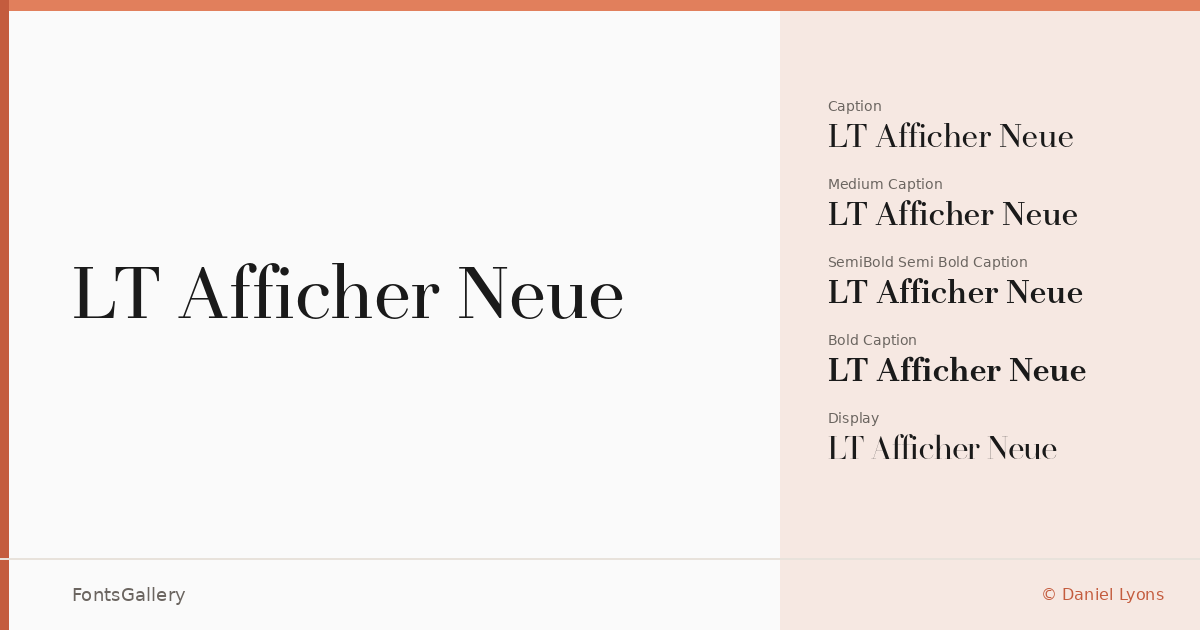 LT Afficher Neue font family banner