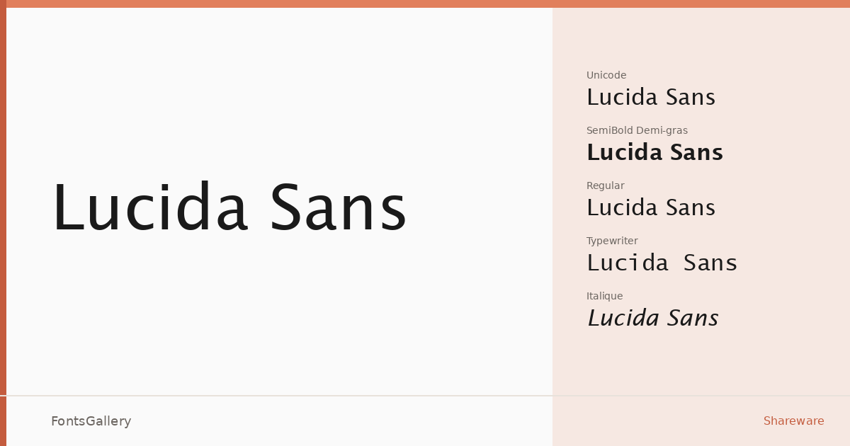 Lucida Sans font family banner