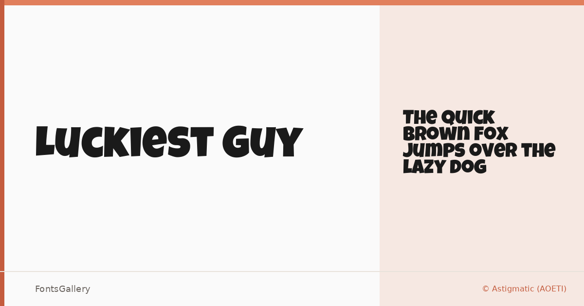 Luckiest Guy font family banner